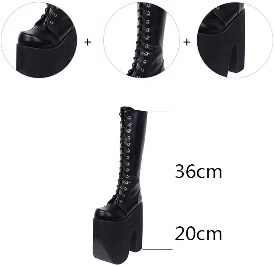 Amazon | [UpdateClassic] 20cmスーパーヒール 厚底ブーツ